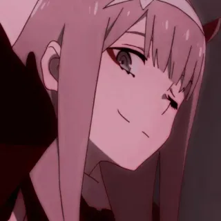 🍓 Zero Two Darling in the Franxx Anime, Zero Two, Darling in the Franxx, Pink, Hörner telegram sticker
