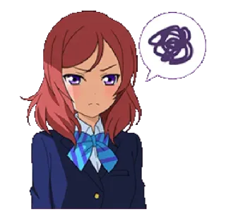 😕 anime, bingung, kesal, gadis, seragam sekolah telegram sticker