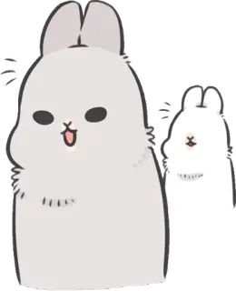 😄 bunny, rabbit, cute, animal, cartoon, pet, fluffy, character telegram sticker