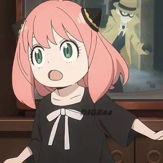 😦 Anya Forger Spy x Family DiGE44 anime, cartone animato, spia, famiglia, ragazza, capelli rosa telegram sticker