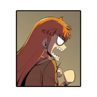 🤬 Desenho animado, Brava, Mulher, Cabelo ruivo, Gritando, Frustrada telegram sticker