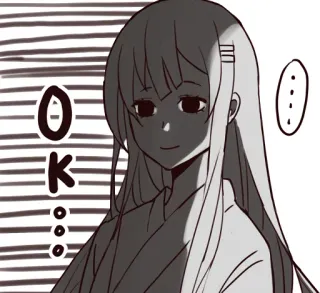 😑 OK... Аниме, Манга, Ок, Согласен, Одобрение, Женщина whatsapp sticker