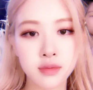 💗 Rose rose, K-pop, chanteuse, femme, cheveux blonds, visage, maquillage telegram sticker