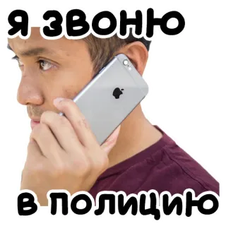 📞 Я звоню в полицию telefone, chamada, polícia, russo, meme, ameaça, aborrecimento telegram sticker