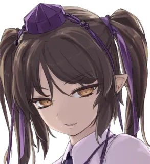 👺 fille anime, mignon, elfe, uniforme scolaire, portrait, art whatsapp sticker
