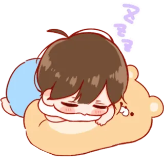 💞 adormilado, durmiendo, chibi, lindo, dibujos animados whatsapp sticker