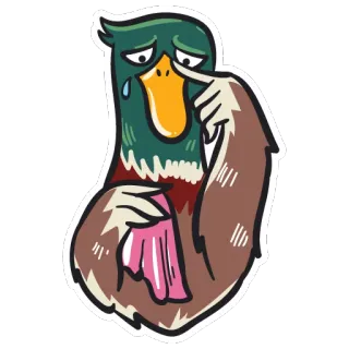 😢 bebek, sedih, menangis, air mata, kartun, emosi, hewan, burung telegram sticker