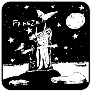 🥶 FREEZE es, bulan, burung, musim dingin, beku, gambar, malam telegram sticker