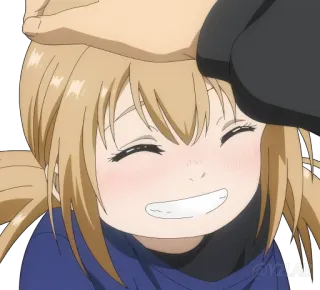 ✋ Anime, Garota, Afastar o cabelo da testa, Fofo, Feliz telegram sticker