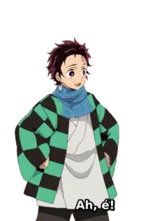 🙂 Ah, é! anime, tanjiro, demon slayer whatsapp sticker
