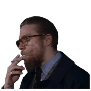 🚬 man, cigarette, smoking, beard, glasses, suit whatsapp sticker
