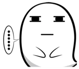 🙄 spook, cartoon, personage, emotie, stippen telegram sticker