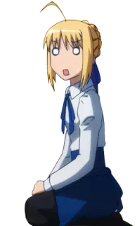 😲 Saber Fate/stay night アニメ, キャラクター, セイバー, Fate/stay night, 衝撃, 面白い telegram sticker
