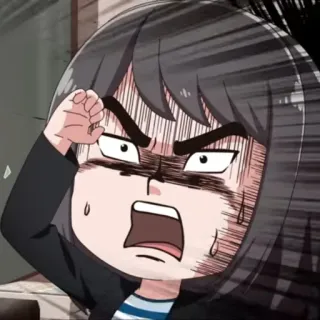 😲 wütend, sauer, genervt, Cartoon, Anime, gestresst whatsapp sticker