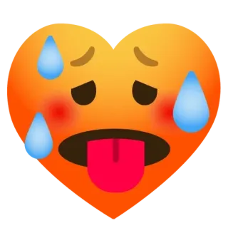 🌟 emoji, heart, exhausted, sweating, tired, hot telegram sticker