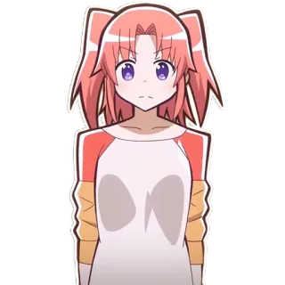 😶 animé, dessin animé, fille, cheveux roses, mignon telegram sticker