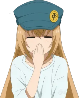 🤭 Anime, Garota, Personagem, Chapéu, Fofo, Ilustração telegram sticker