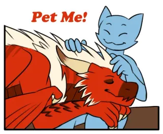 ♥ Pet Me! สัตว์เลี้ยง, มังกร, แมว, น่ารัก, คำขอ, สัตว์ telegram sticker