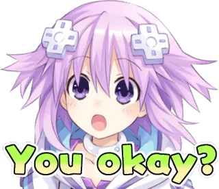 😮 You okay? Anime, Desenho animado, Personagem, Pergunta, Tudo bem? whatsapp sticker