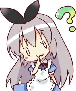 🤔 Anime, Niedlich, Frage, Cartoon, Verwirrt telegram sticker