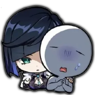 👿 Yelan Anime, Chibi, Fanart, Karakter whatsapp sticker