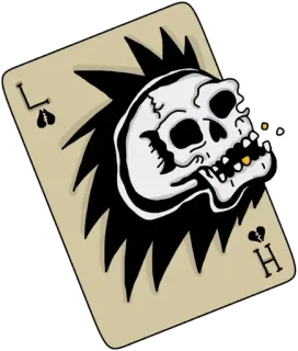 🥳 L H caveira, carta, ás de espadas, carta de baralho, morte, adesivo telegram sticker