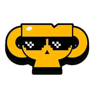 🏆 像素化, 太阳镜, 骷髅, 金色, 奖杯, deal with it telegram sticker