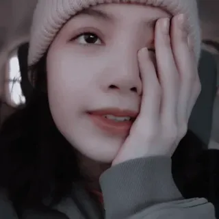 ♟ 女人, 肖像, 自拍, 帽子, 人, 室内 whatsapp sticker