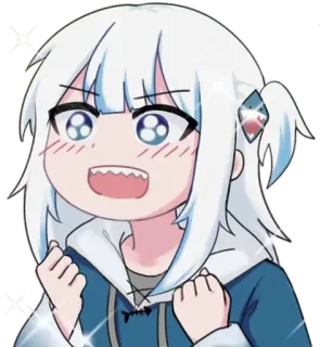 🤩 Gawr Gura 动漫, 虚拟主播, Gura, 可爱, 鲨鱼 whatsapp sticker