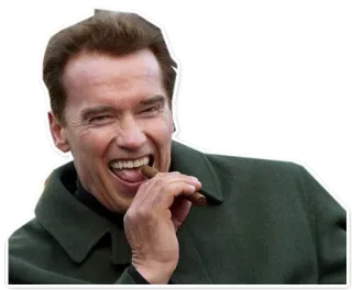 😄 Arnold Schwarzenegger actor, cigarro, riendo, político, gobernador telegram sticker