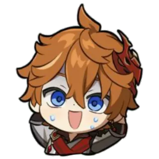 😅 Tartaglia Genshin Impact Tartaglia, Genshin Impact, Chibi, Anime, Sticker whatsapp sticker