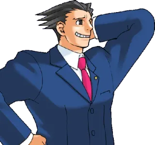 😅 Phoenix Wright Ace Attorney prawnik, adwokat, sąd, gra, anime telegram sticker