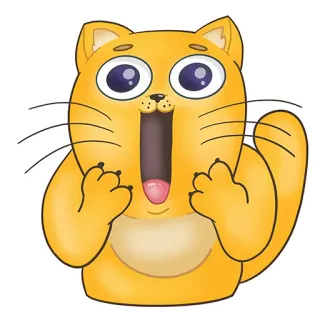 😱 cat, shocked, surprised, cartoon, sticker, animal, orange, cute whatsapp sticker