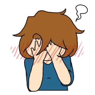 😣 애니메이션, 만화, 당황, 얼굴이 붉어짐, 어색 telegram sticker