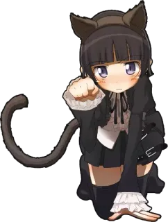 😿 Gadis anime, Telinga kucing, Ekor kucing, Kawaii, Manga, Lucu, Neko telegram sticker
