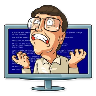 😬 A problem has been
to your computer.
The problem seems t
PAGE_FAULT_IN_NONPAGE
If this is the first
restart your computer.
these steps:
Check to make sure any
If this new fostal
for
sazepon
15
To prevent damage
SAS NODO
creen,
MOLLO
or software
ue, disable or
Safe mo
hari
sele
Technical
STOP:
43 erreur ordinateur, écran bleu, problème technique, panne numérique, problème ordinateur telegram sticker