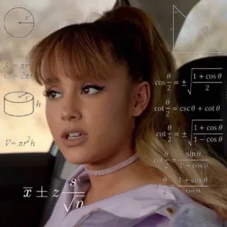 💧 Ariana Grande Απ
С=2
V= h
0
1 + cos 8
COS =±
2
2
h
0
cot = csco + cot 0
2
cot-
0
1 + cos 8
2
cos 8
sin
cot
S
0
1-cosb
1+cos 8
cin
n
u/
2
xz
干 maths, formules, confus, pop star, chanteur, mème, équation, algèbre telegram sticker