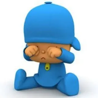 😢 Pocoyo dibujo animado, llorar, triste, niño, azul whatsapp sticker