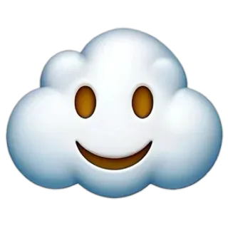 🌥️ mây, thời tiết, bầu trời, vui vẻ, biểu tượng cảm xúc whatsapp sticker