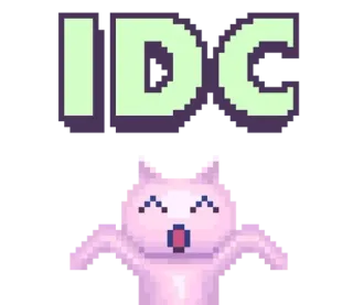 😘 IDC IDC, cat, pixel art, meme whatsapp sticker