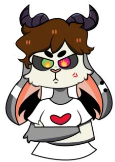 😡 anime style, goat, horns, character, sticker, cartoon, digital art whatsapp sticker