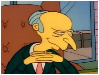 😏 Mr. Burns The Simpsons Mr. Burns, The Simpsons, cartoon, evil, villain, animated, character telegram sticker