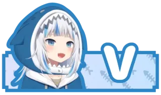 🔤 Gawr Gura V vtuber, squalo, ragazza anime, gawr gura telegram sticker