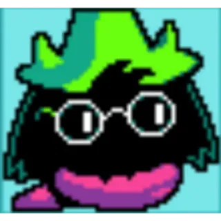 😶‍🌫️ Ralsei Deltarune videojuego, pixel art, mono, RPG, sombrero telegram sticker