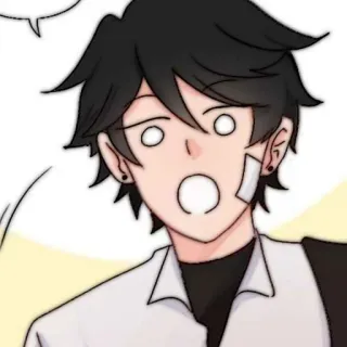 🐈‍⬛️ Cartoon, Überrascht, Anime, Schockiert, Pflaster, Person whatsapp sticker