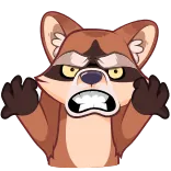 👹 Waschbär, Stinkefinger, Beleidigung, unhöflich, Tier telegram sticker