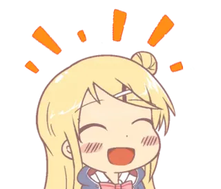 😄 Anime, Cartoon, Kawaii, Niedlich, Ausruf, Aufgeregt, Fröhlich telegram sticker