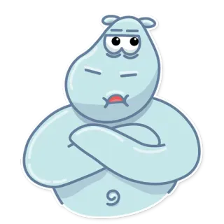 😐 kuda nil, kartun, binatang, stiker whatsapp sticker