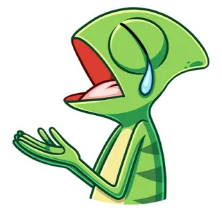😭 thằn lằn, tắc kè hoa, khóc, cảm xúc, nước mắt whatsapp sticker