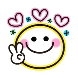 ❤️ peace, love, smiley, cartoon, emoji, cute whatsapp sticker